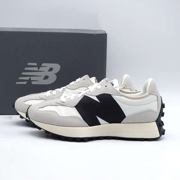 Men's New Balance 327 Shoes Sneakers - White Black MS327FE - Picture 1 of 10